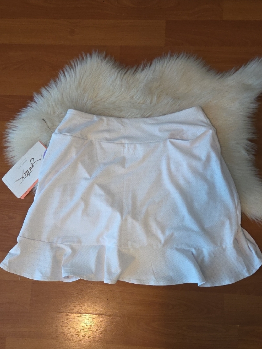 NWT Gottex White Ruffle-Hem Golf Tennis  Mini Skort Small